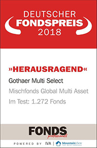 Gothaer Multi Select;: Deutscher Fondspreis 2018: Note "Herausragend".